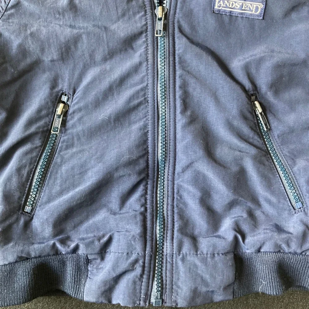 Lands End Kids 3T Navy Blue Thinsulate Fleece Lined Hooded Jacket‎ Made in USA